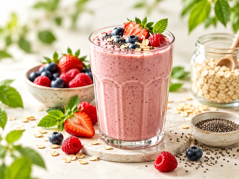 Koktajl proteinowy z owocami jagodowymi